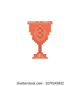Pixel bronze goblet for games and websites