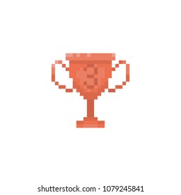 Pixel bronze goblet for games and websites