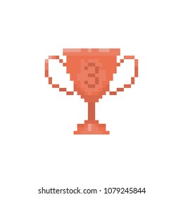 Pixel bronze goblet for games and websites