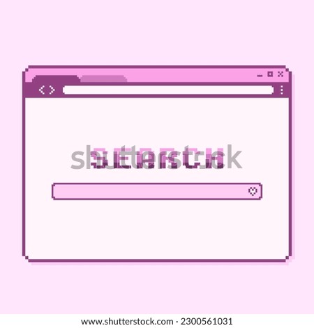 pixel browser element with search engine interface bar template