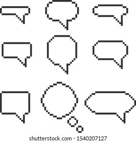 Pixel bubbles for messages. Pixel bubbles to insert text.