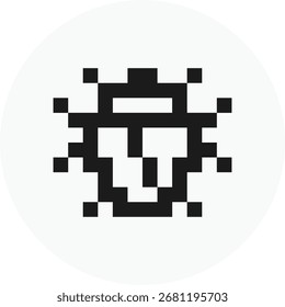 Pixel Bug Icon, 8 bit system virus error symbol vector design. Great for mobile app, web design, banner, game, etc