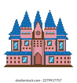 pixel building Arcade game world and pixel scene