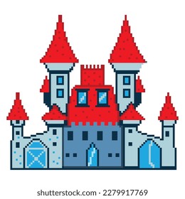 pixel building Arcade game world and pixel scene