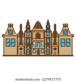 pixel building Arcade game world and pixel scene