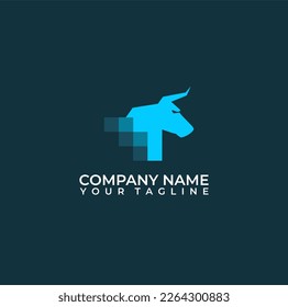 Pixel Bull Automotive Logo vector Design