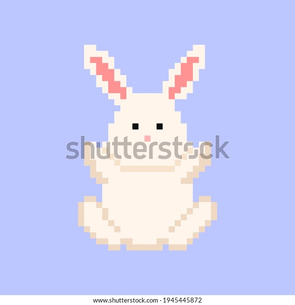 Pixel Bunny Isolated Vector Illustration On Stock Vector (Royalty Free ...