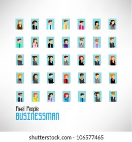 pixel businessman vector icon design