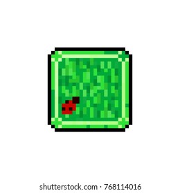  Pixel button with grass texture for games and web sites