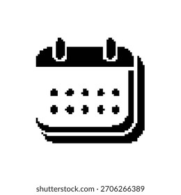 Pixel calendar vector graphic. Icon design for planning dates.