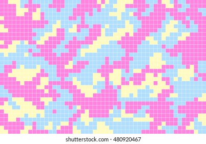 PIXEL CAMOUFLAGE PATTERN PASTEL FUNNY COLOURS BACKGROUND