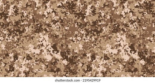 Pixel camouflage for a soldier army uniform. Modern camo fabric design. Digital military style vector background.