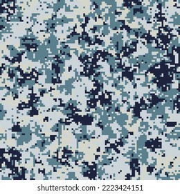 Pixel camouflage for a soldier army uniform. Modern camo fabric design. Digital military style vector background.