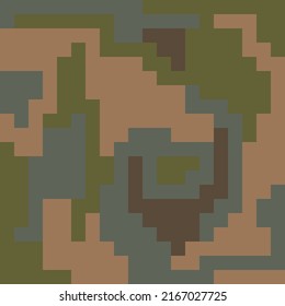 Pixel camouflage texture, square wallpaper