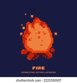 Ilustración vectorial del icono Pixel Campfire para activos de videojuegos, gráficos de movimiento y otros	