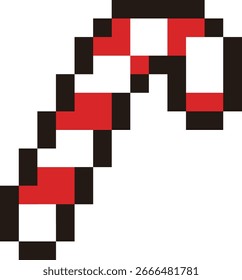pixel caramelo, bastón de caramelo, Navidad