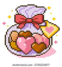 Tarro de regalo de caramelo de píxel dulce