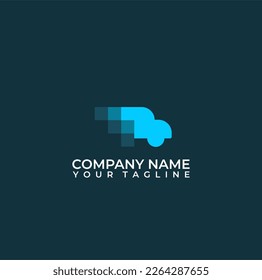 Pixel Car Automotive Logo vector Design Template