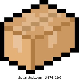 Pixel cardboard box - vector, isolated