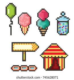 Pixel carnival icon. Vector illustration