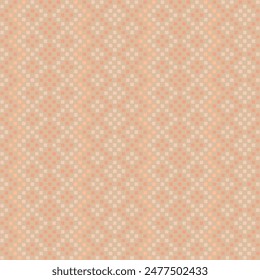pixel carpet. hand drawn squares. vector seamless pattern. folk decorative art. peach color repetitive background. geometric fabric swatch. wrapping paper. continuous design template for textile