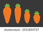 Pixel carrots vegetable orange retro icon. Simple vegetable design featuring orange carrots with green tops