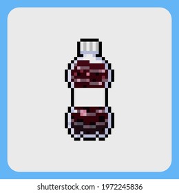 Pixel cartoon cola bottle icon.