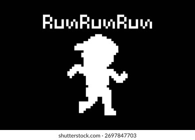 Pixel cartoon exercise run 8bit character man boy run running jog cardio lifestyle decor life style male jog marathon exercise 8 bit vector.