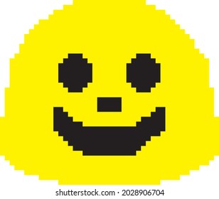 Pixel Cartoon Face. emoji slime pixel