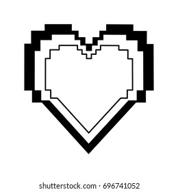 pixel cartoon heart icon image