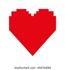 pixel cartoon heart icon image 