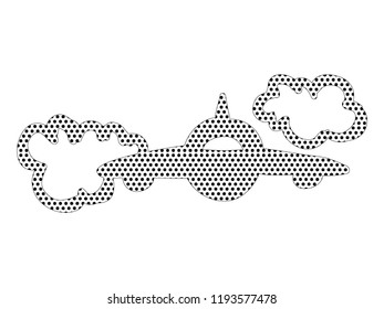 Pixel cartoon picture of an Airplane