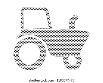 Pixel cartoon picture of a Tractor