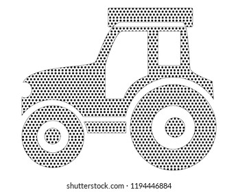 Pixel cartoon picture of a Tractor