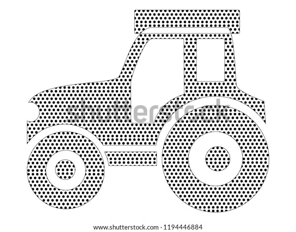 Pixel cartoon picture of a\
Tractor