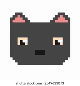 Pixel Katze von grauer Farbe.