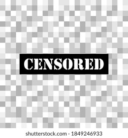 Señal censurada de Pixel, icono del concepto de barra de censura negra aislado en fondo blanco.