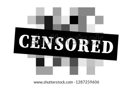 Pixel censored sign. Black censor bar concept. Vector illustration EPS10