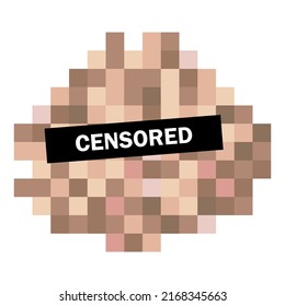 Pixel censored sign. Blurry pixel color censorship element. Vector illustration. Stock image.