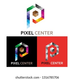 Пиксель центр ул космонавтов 2 фото P pixel logo: Gambar, Foto & Vektor Stok Shutterstock