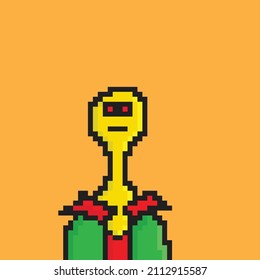 Pixel character alien for games and websites