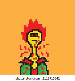 Pixel character alien for games and websites