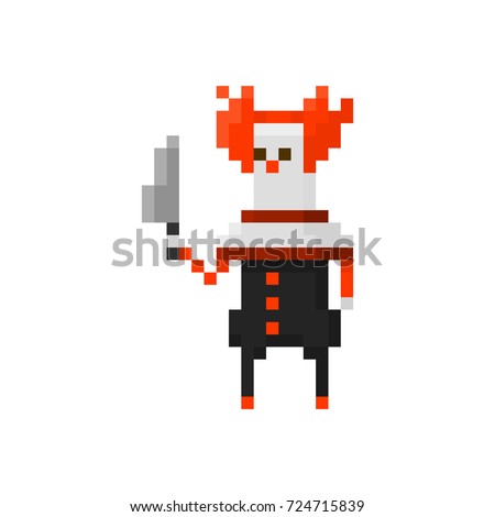 pixel character angry clown