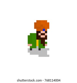 Pixel character  Arab in a turban  for games and websites