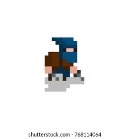 pixel character assassin for games and web sites