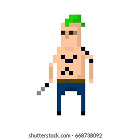 Pixel character criminals for games and applications