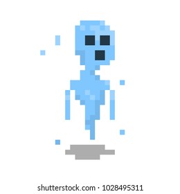 Pixel character cute ghost for games and websites