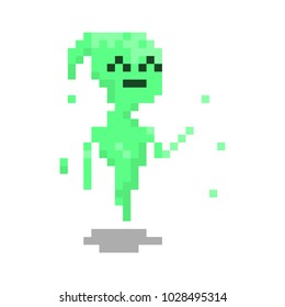 Pixel character cute ghost for games and websites