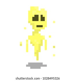 Pixel character cute ghost for games and websites