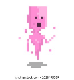Pixel character cute ghost for games and websites